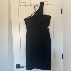 Aidan Mattox One-Shoulder Little Black Dress – Size 8